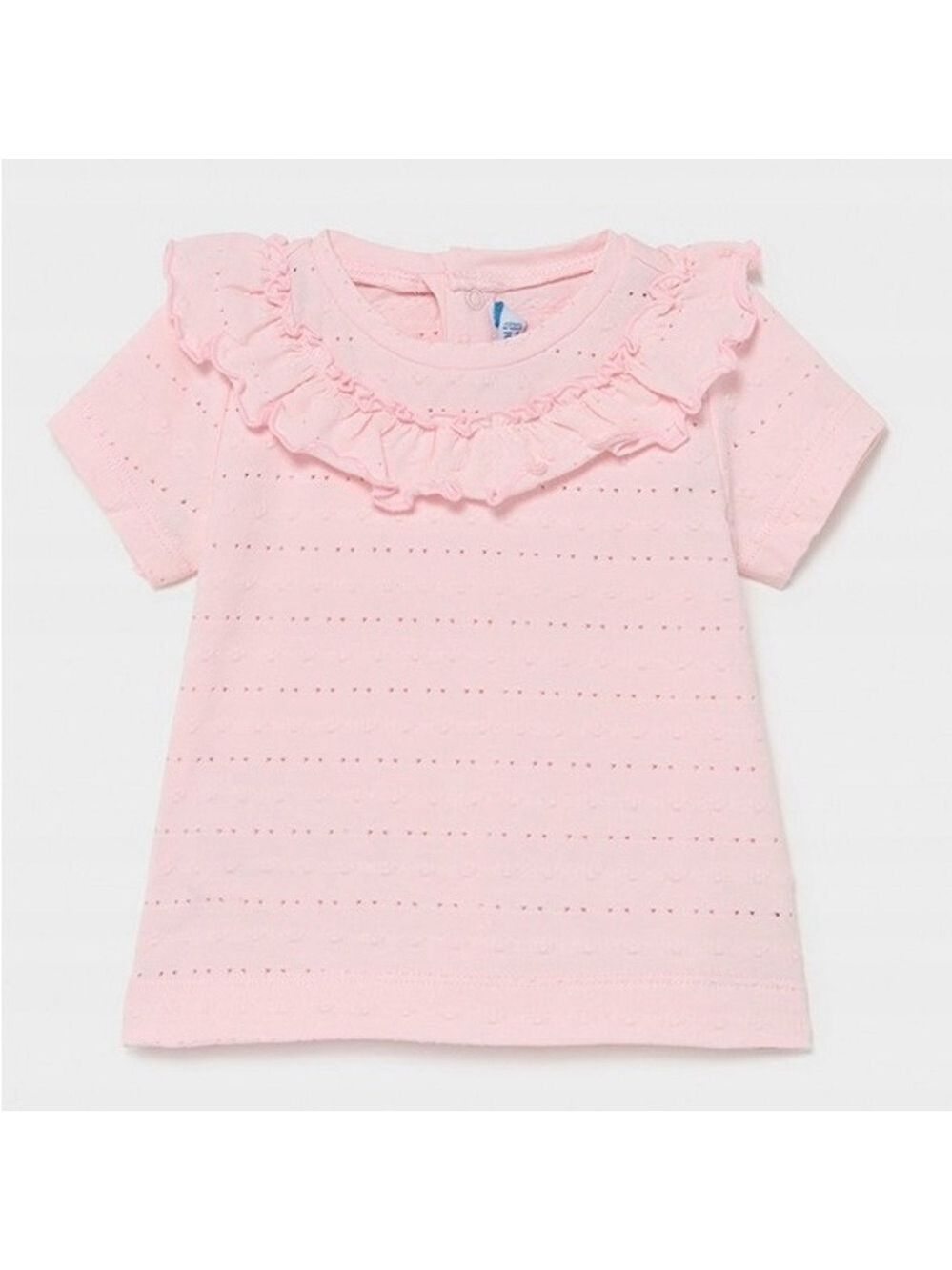 Mayoral Pink Ruffle Neck Tee